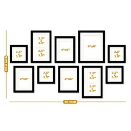 art street Avery Set Of 10 Black Synthetic Wood Collage Photo Frames image 3