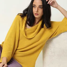 RAREISM Women Mustard Pullover-image-15