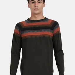 t-base Striped Round Neck Cotton Pullover-image-10