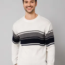 Cantabil Striped Round Neck Acrylic Sweater-image-46