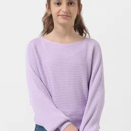 Vero Moda Girls Striped Boat Neck Long Sleeve Pullover Sweaters-image-29
