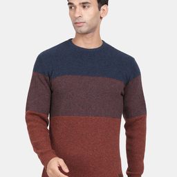 t-base Colourblocked Round Neck Pullover Sweaters-picture-30