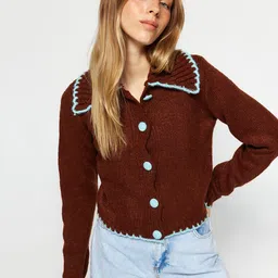 Trendyol Self Design Cable Knit Pullover-picture-37
