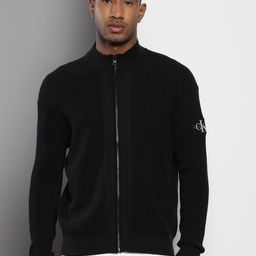Calvin Klein Mock Collar Cotton Front-Open Sweater-picture-5