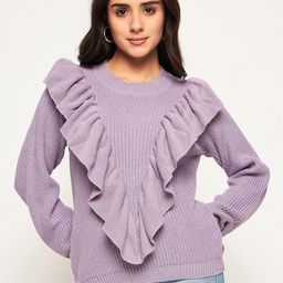 Club York Cable Knit Self Design Ruffled Acrylic Pullover Sweater-picture-5
