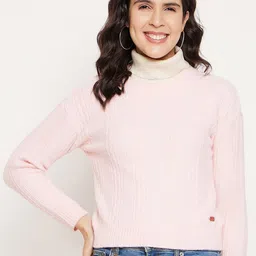 Duke Cable Knit Self Design Acrylic Crop Pullover Sweater-picture-22