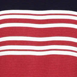 t-base Men Red & Blue Striped Cotton Pullover image 2