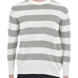 Numero Uno Striped Ribbed Acrylic Pullover image 5