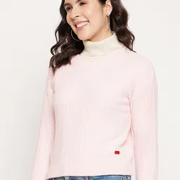Duke Cable Knit Self Design Acrylic Crop Pullover Sweater image 5
