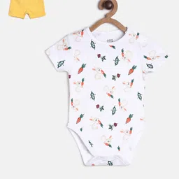 MINI KLUB Boys White & Yellow Printed Top with Shorts-picture-39