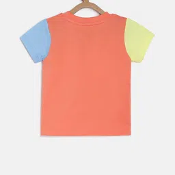 MINI KLUB Infant Boys Orange & Navy Blue Printed T-shirt with Shorts image 2