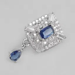 Anouk AD Stud Silver Toned Charming Chain Pendant Premium Necklace Set image 4