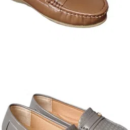 k-nine Trendy Ethnic Loafer Jutti for Women | Casual Wear-Brown 902_gray 911 Casuals For Women-picture-26