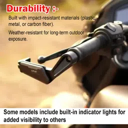 asryd Motorcycle Lever Guard With Integrated Rear View Mirror For All Bike Handlebar Hand Guard image 2