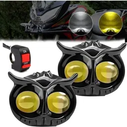 bikebloom LED OWL Light [PVC] for Royal Enfield, All Bikes (Pack of 2)with red buton Fog Lamp Motorbike LED (12 V, 30 W)-picture-23