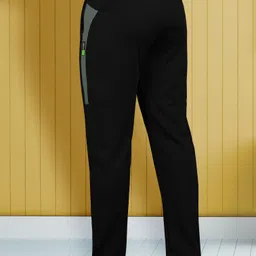 vebnor Men Self Design Black Track Pants image 2