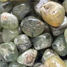 braun homes 200Gram Prehnite Tumbled Stones-Aquarium Stone,Decorative Pebbles &Vase Fillers Engraved Oval Crystal Stone image 1