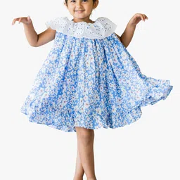 Jilmil Girls Floral Printed Sleeveless Cotton A-Line Dress-image-38