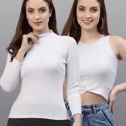 Friskers Set Of 2 White Crop Top-picture-35