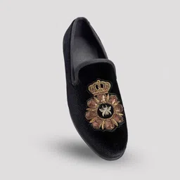 house of davinch Men Velvet Slip On Shoes Stylish Embroidered Party Wear Comfortable Footwear Loafers For Men image 2