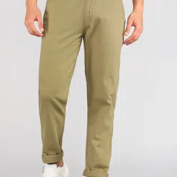 roadster Men Regular Fit Light Green Cotton Blend Trousers-picture-28