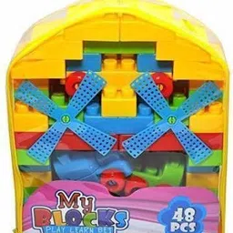 sr toys Multicolored Building block set with bag packing for kid (48 pcs) (Multicolor)-picture-11