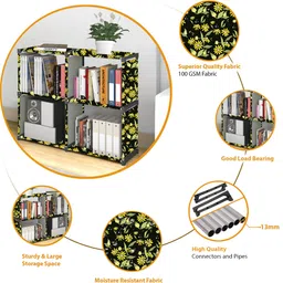 sb07 10 Layer Multipurpose Portable SpaceSaving Cloth/Shoe/Books Shelf Home & Office Metal Open Book Shelf image 3