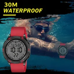 hala AeroSport Series Digital Watch - For Men HL1192_BlazeCore_Red_PU_DigitalMovement_OutdoorSport image 4