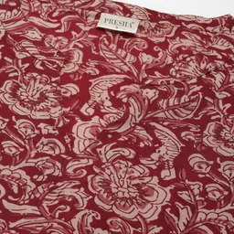 presha Women Fit and Flare Maroon Below Knee Dress image 3