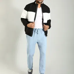 indian terrain Men Solid Blue Track Pants image 5