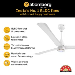atomberg Renesa Halo Smart | High Air Delivery | Low noise operation | IoT | 5 Star 1400 3 Blade Ceiling Fan image 2