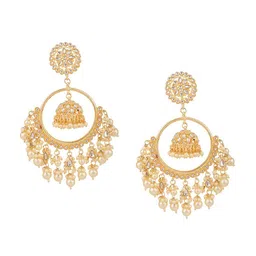 ANIKAS CREATION Gold-Plated Chandbalis Earrings image 2