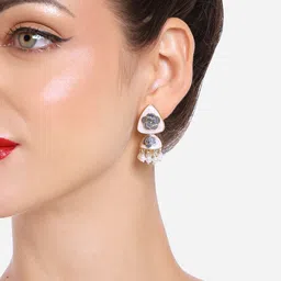 Zaveri Pearls Gold-Plated Dome Shaped Jhumkas-picture-15