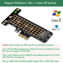 Verilux PCI-E PCI Express 3.0 X4 to NVME M.2 NVME to NVME SSD PCI-e 3.0 x 4 Host Control DDR3 1 GB Intel Chipset 64 bit 589 MHz Graphics Card image 4