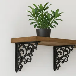 decolase Bracket for Wooden Shelf Black | Decorative Storage Rack for Home & Office Décor 20 Shelf Bracket-picture-11