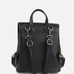 haute sauce Small 8 L Backpack Women's The Buckle Flap Backpack - Midnight Black image 5
