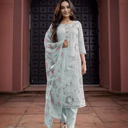 royal export Embroidered Kurta, Trouser/Pant & Dupatta Set image 2