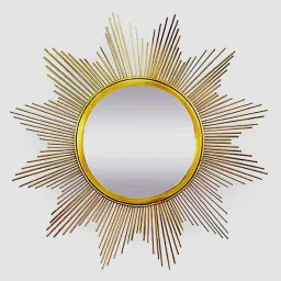 royaloak Sunflower Designer Mirror Metal Gold Wall Mounted image 3