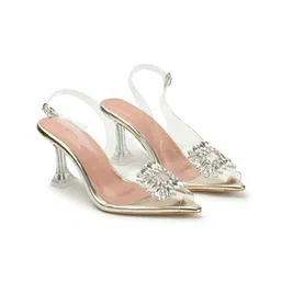 Retro Walk Embellished Stiletto Pumps image 5