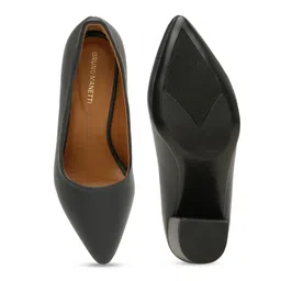 Bruno Manetti Navy Blue Block Pumps Heels image 4