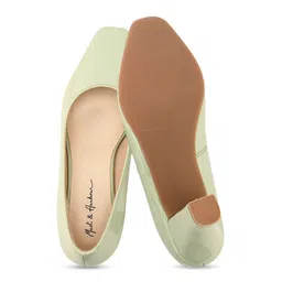 Mast & Harbour Mint Green Square Toe Block Heel Pumps image 4