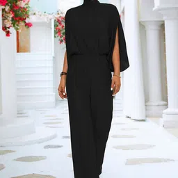 StyleCast Black High Neck Basic Jumpsuit-image-3