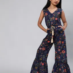 Aks Kids Girls Floral Printed Cotton Basic Jumpsuit-image-68