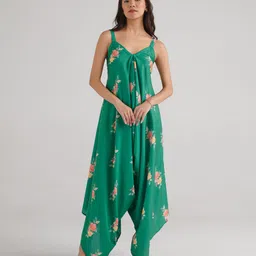 Pasha Floral Printed Shoulder Straps Dhoti  Jumpsuit image 1