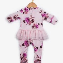 Creative Kids Infants Girls Organic Cotton Floral Printed Sleepsuit image 2