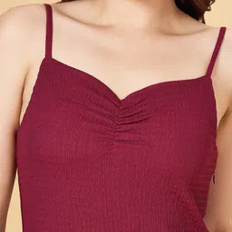 People Red Shoulder Straps Basic Jumpsuit image 2