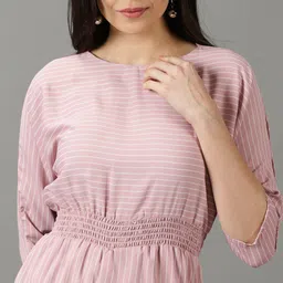 SHOWOFF Striped Culotte Jumpsuit With Smocking image 2