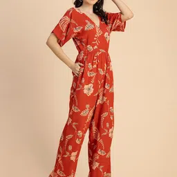 Moomaya Floral Printed Basic Jumpsuit image 5