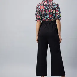 StyleStone Black & Blue Printed Basic Jumpsuit image 3