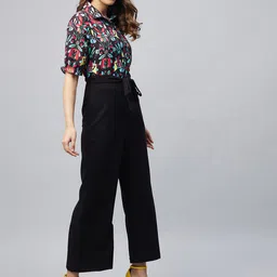 StyleStone Black & Blue Printed Basic Jumpsuit image 2